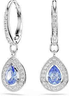 Swarovski Women's Angelic Jewelry Collection, Rhodium Finish, Blue Crystals, Clear Crystals