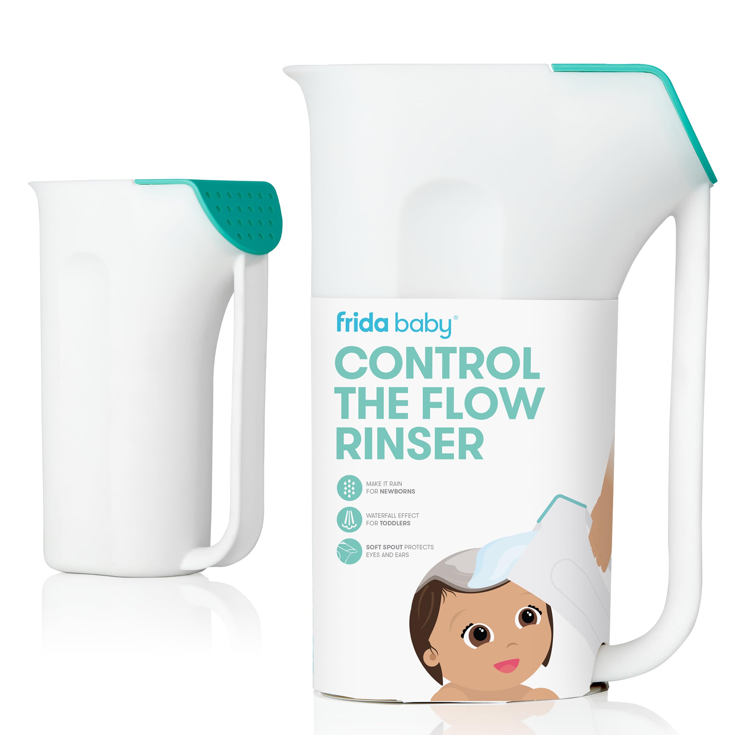 Frida Baby Control The Flow Bath Rinse Cup, Tear Free Rinser | Wash Hair and Bod