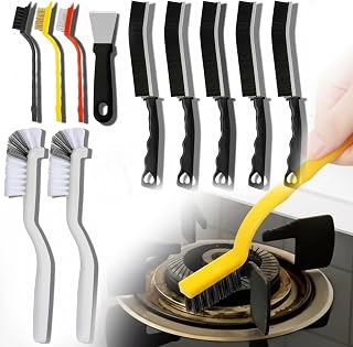 Kitchen Stove Cleaning Brush Set, 11 Pieces Kitchen Stove Cleaning Brush Set for Kitchen Counter and Home Surface Care, Rust, Grease
