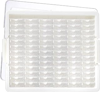 Elizabeth Ward Bead Storage Solutions Plastic Storage Tray Organizer, Clear | Bead Organizing Bin with Tray, Lid and 78 Variable Sized Containers
