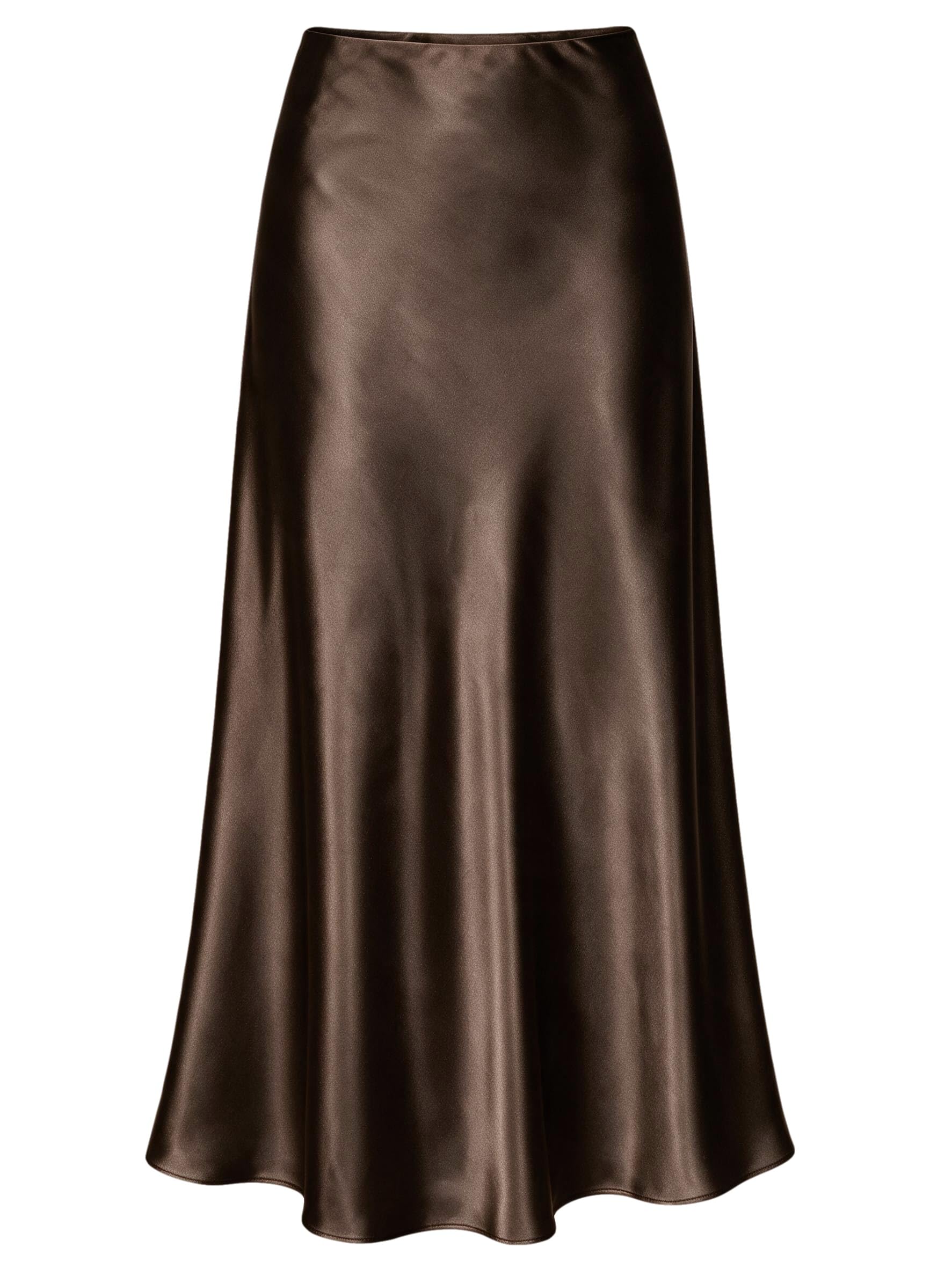 ALCEA ROSEA Womens Satin High Waisted Silky Midi Skirt Elastic A-line Skirt for 