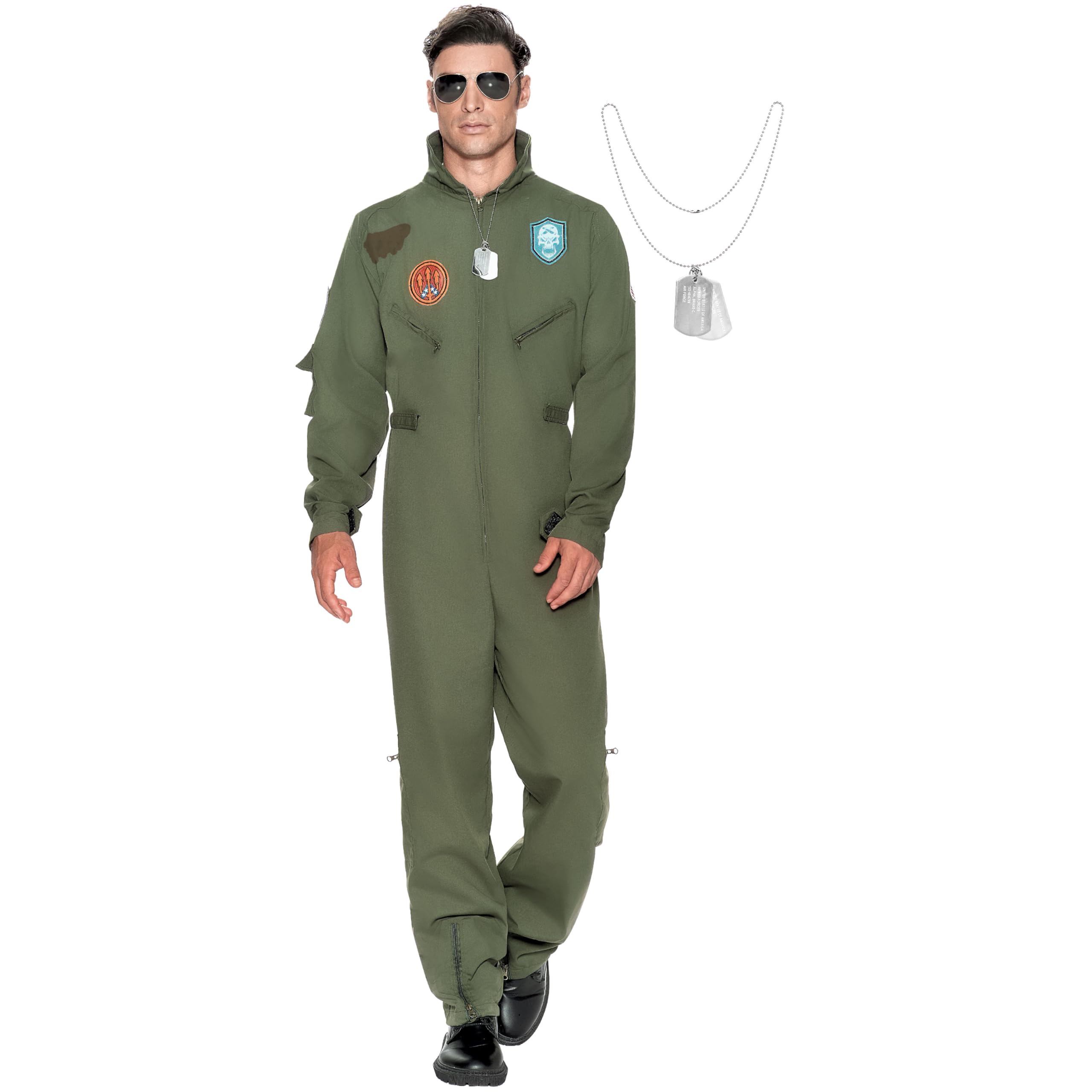 Spooktacular Creations Halloween Flight Suit Men Fighter Pilot Costume Men Adult