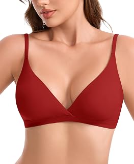 Werena Women's Padded Triangle Bralette Wireless Plunge Bras