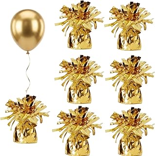Moretreat balloon weights are perfect for parties, birthdays, weddings. Each pack includes 6PCS durable weights that easily decorate balloons and elevate any celebration.(Gold100g)