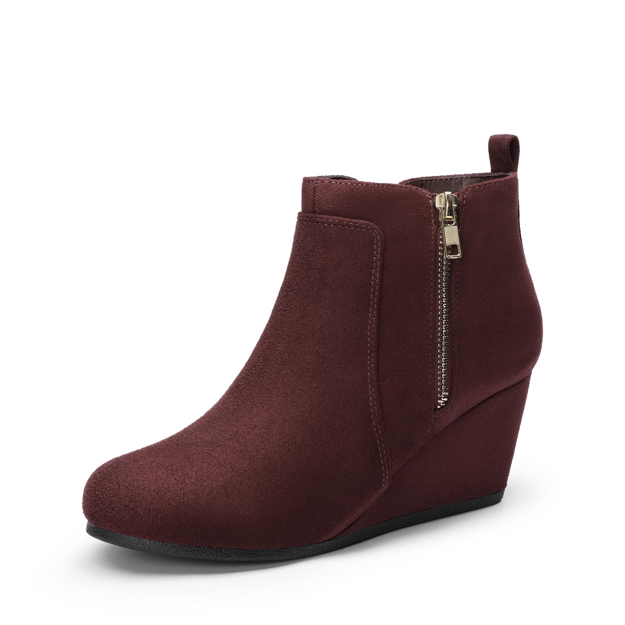 Dream PAIRS Bottines compensées en daim pour femme