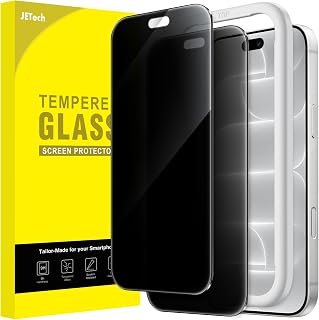JETech Privacy Screen Protector for iPhone 18 Pro Max, 2-Pack | Anti-Spy, 9H+ Tempered Glass, Easy Installation, Scratch Resistant, Anti-Fingerprint