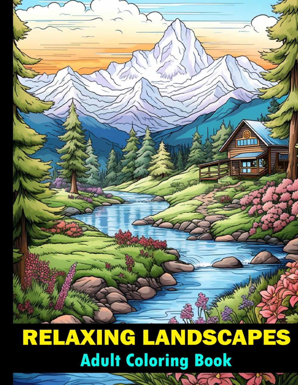 Adult Coloring Book - Relaxing Landscapes: Large print nature coloring book for 