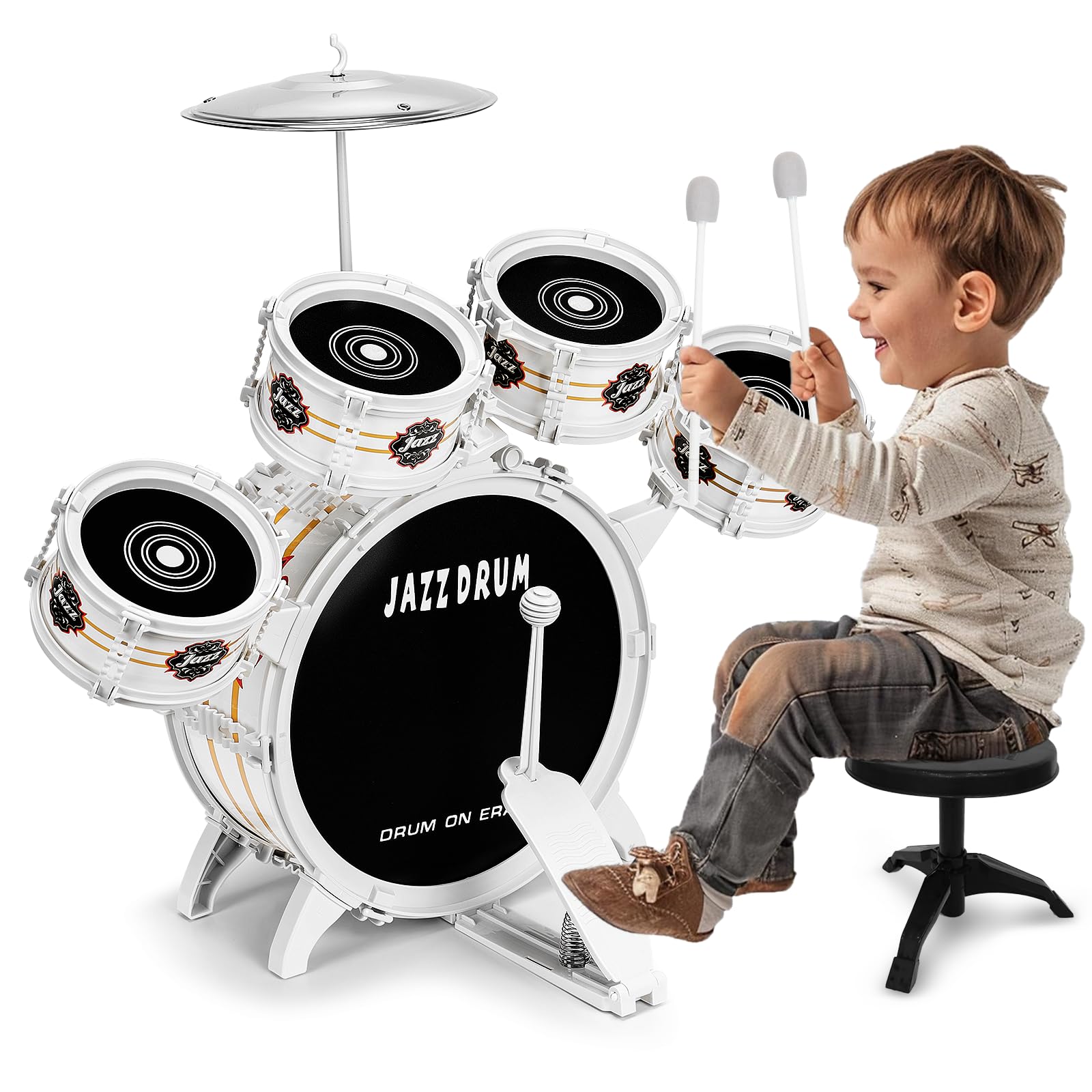 Kids Drum Set for Toddlers 1-3 - 5 Drum Musical Toys for Kids 3-5 Boy Girl | Tod