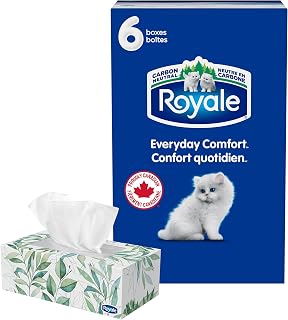 Royale Everyday Comfort Facial Tissue, 6 Boxes, 126 Tissues Per Box
