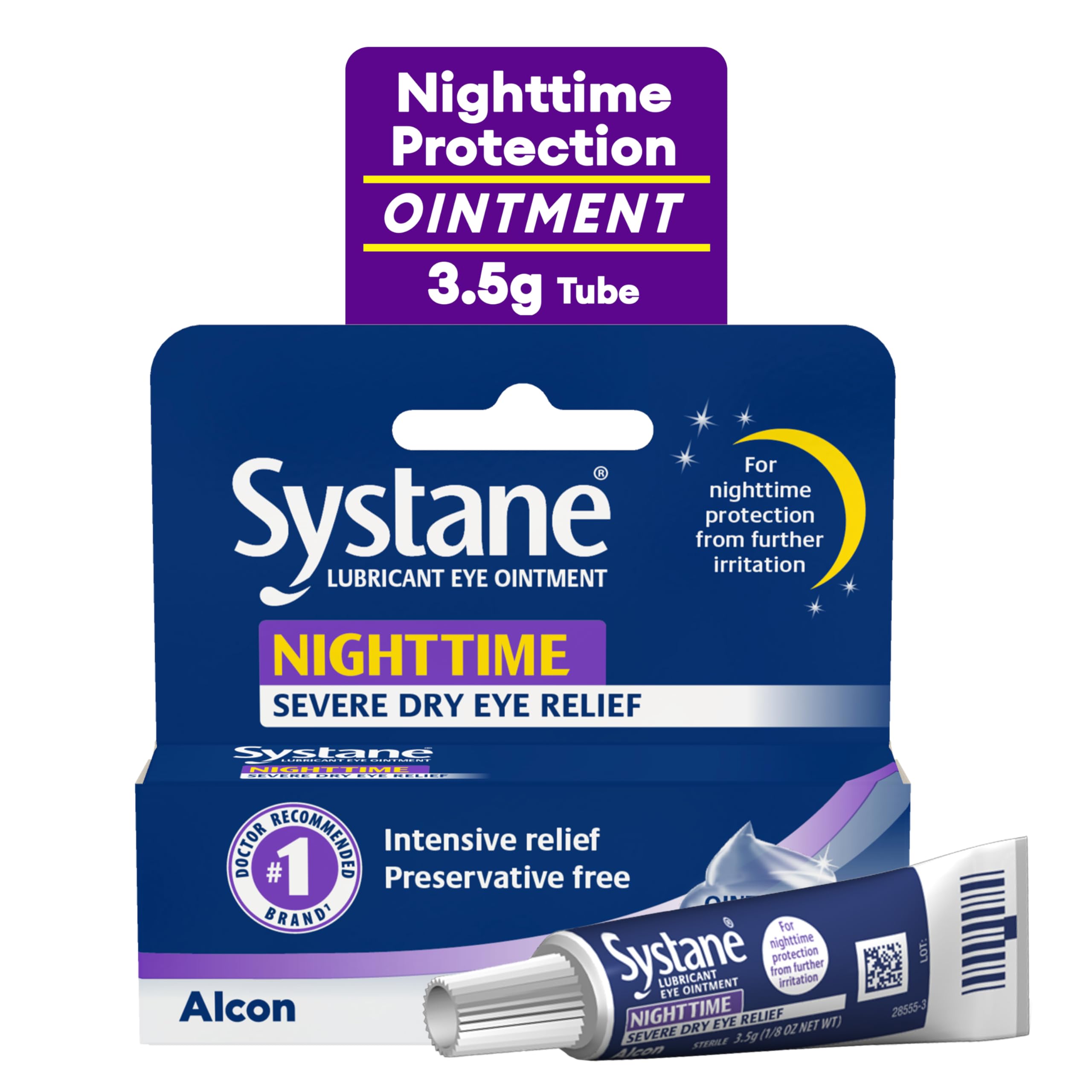 Systane Nighttime Lubricant Dry Eye Relief Ointment, 0.12 oz, Sterile Tube | Ove
