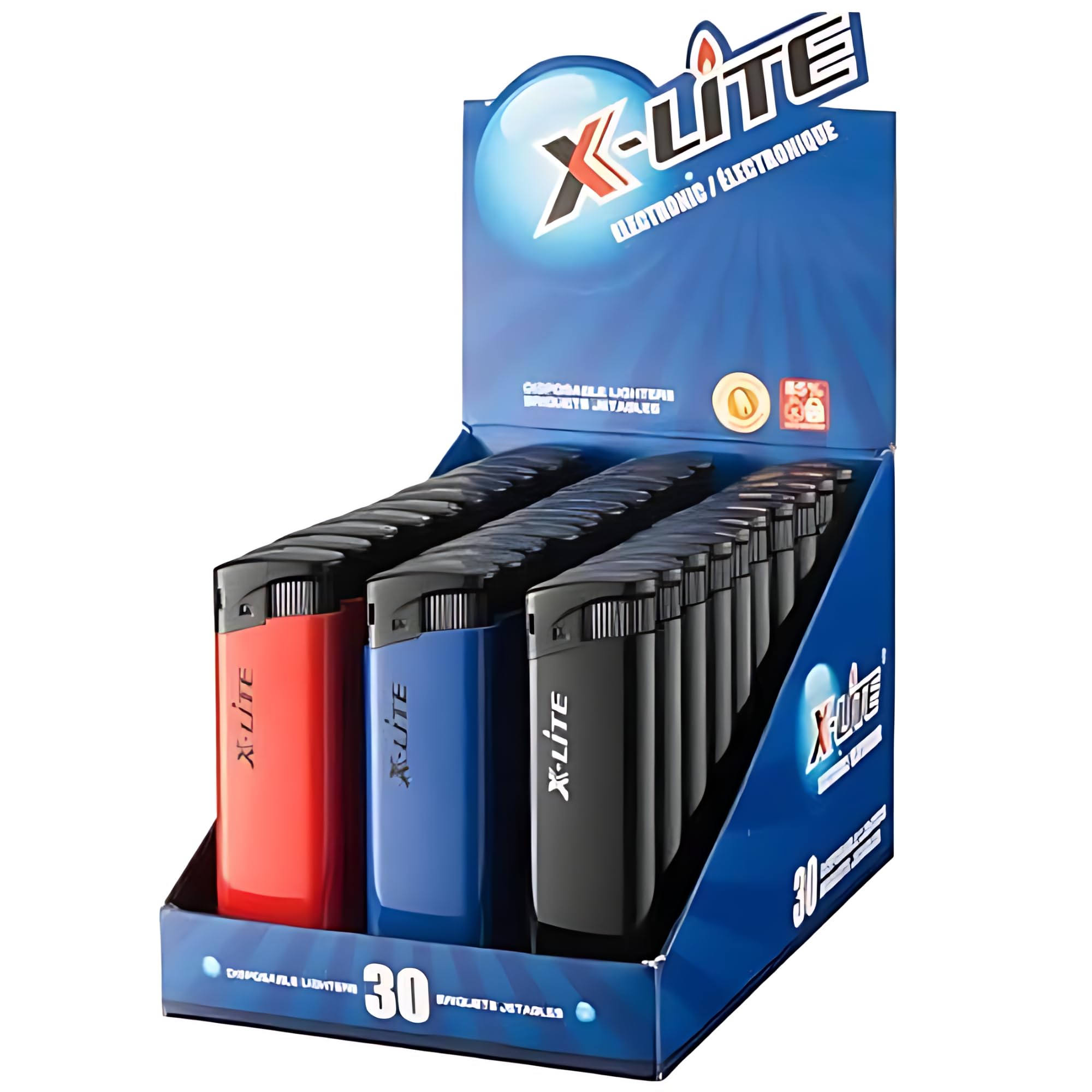 Xlite X-Lite Lighters - Pack of 30 - Multi Purpose Disposable Lighter,Classic Po