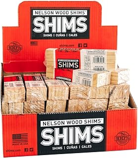 Nelson Wood Pine Shims 8" 12 Pack - Kiln Dried Wood - Case of 36 (Total 432 Shims)