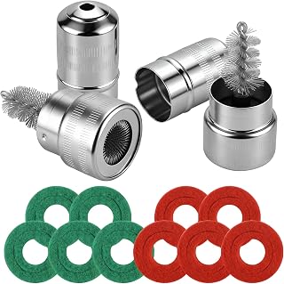 Battery Terminal Cleaner Tool Kit, 2-Pack Battery Post Wire Brush with Metal Case and 10 Anti-Corrosion Fiber Washers (5 Red &amp; 5 Green) for Car, Truck, RV and Marine Batteries