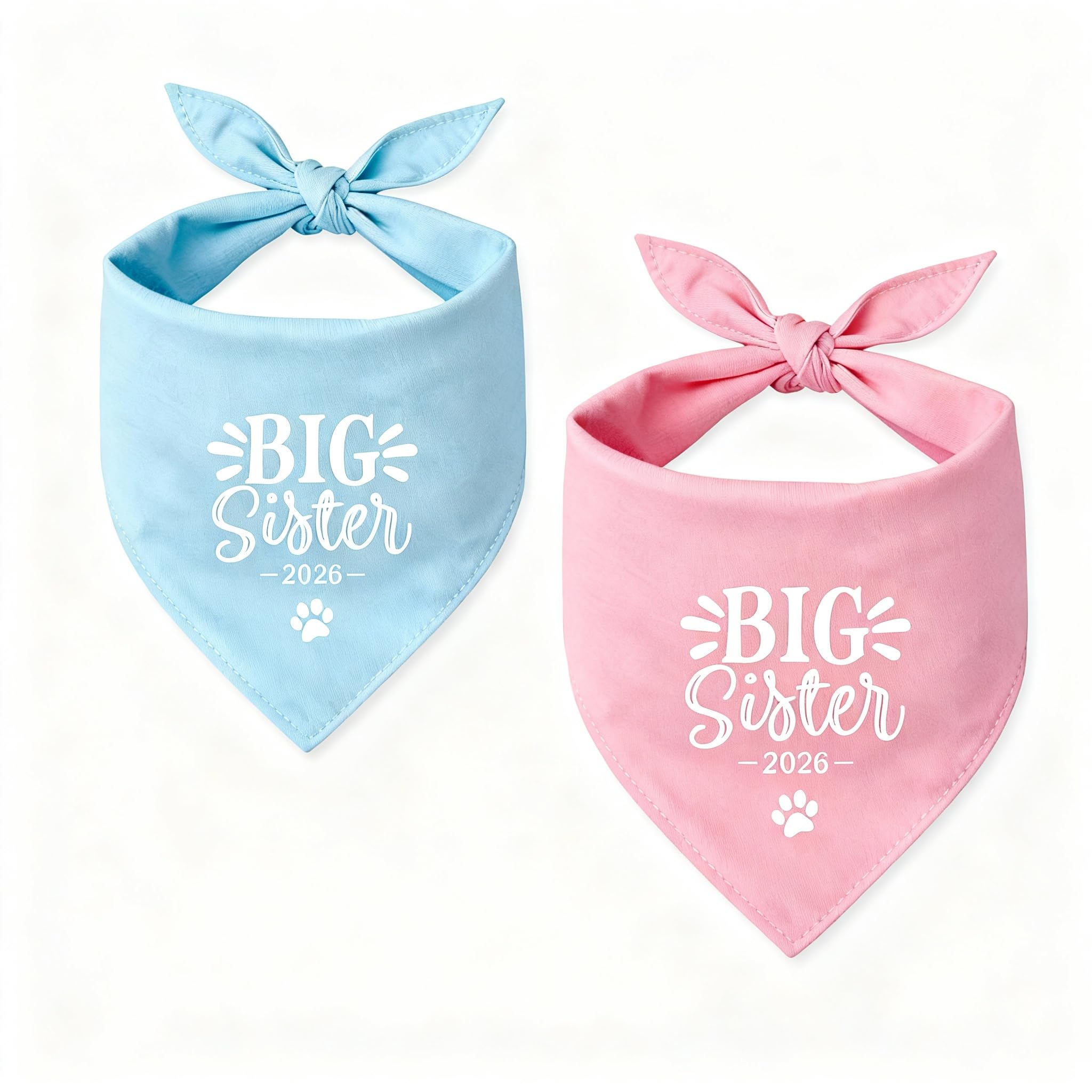 2 Pack Big Sis Dogs Bandanas Baby Announcement Dogs Bandanas 2026 Dog Bandana Pr
