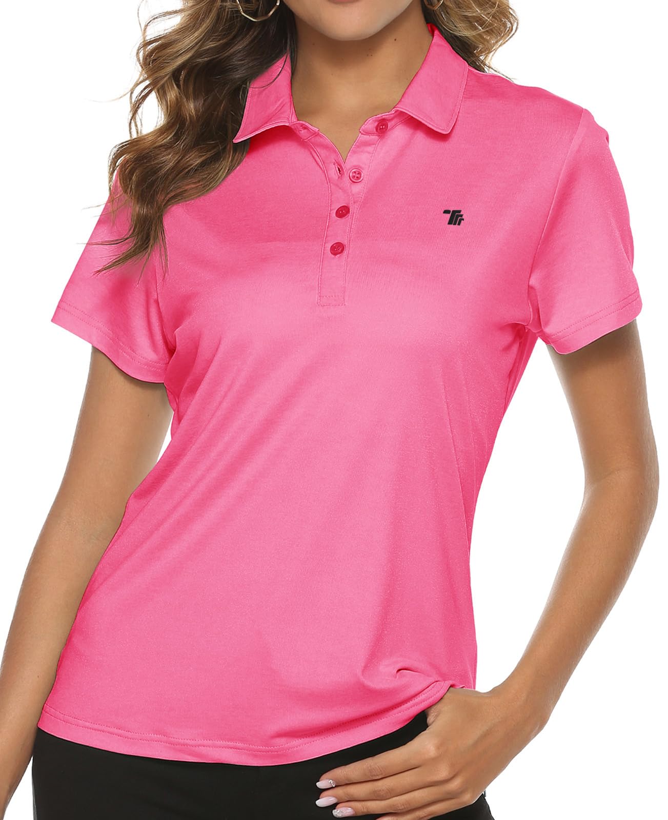 TBMPOY Maglietta da Golf Classica da Donna (Confezione da 1), Rosso Rosato, 3XL