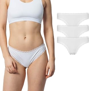 Snocks Women's Lace Thongs Pack of 3 Cotton Underwear