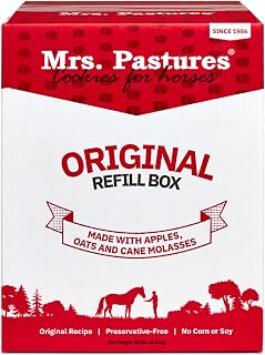 Mrs Pastures Cookies and Treats for Horses - Premium Horse Treats - Made with Apples, Oats, and Rolled Barley - Preservative Free - All Natural Ingredients - No Corn or Soy (15lb Refill Box)