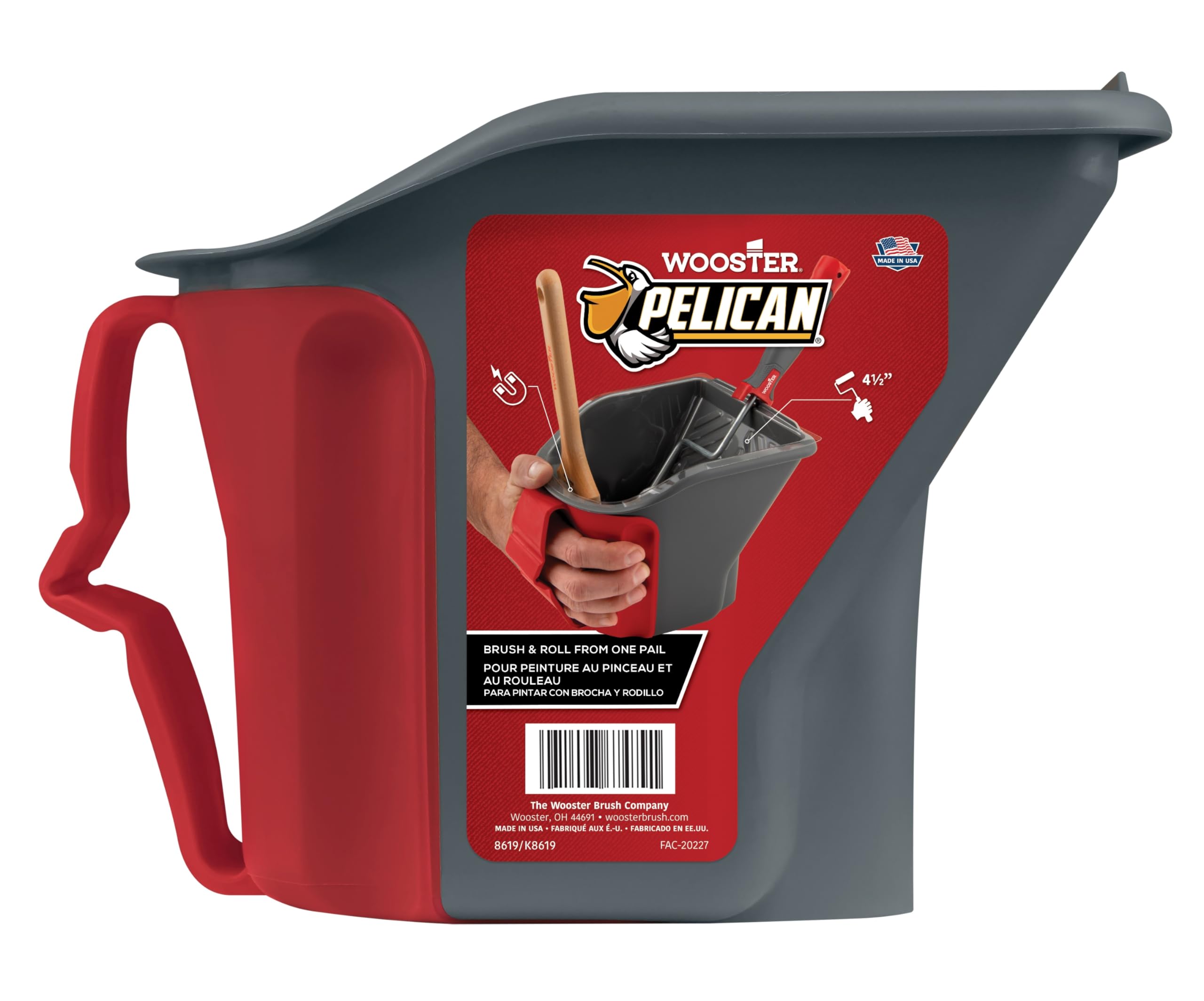 Wooster Brush 8619 Pelican Hand Held 1 Quart Paint Cup Pail