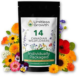 Canadian Wildflower Seeds | 14 Varieties | 4,500+ Seeds | Individually Packed Varieties | Wildflowers & Border Flowers | Pollinator-Friendly, Non-GMO Perennial & Annual Seeds