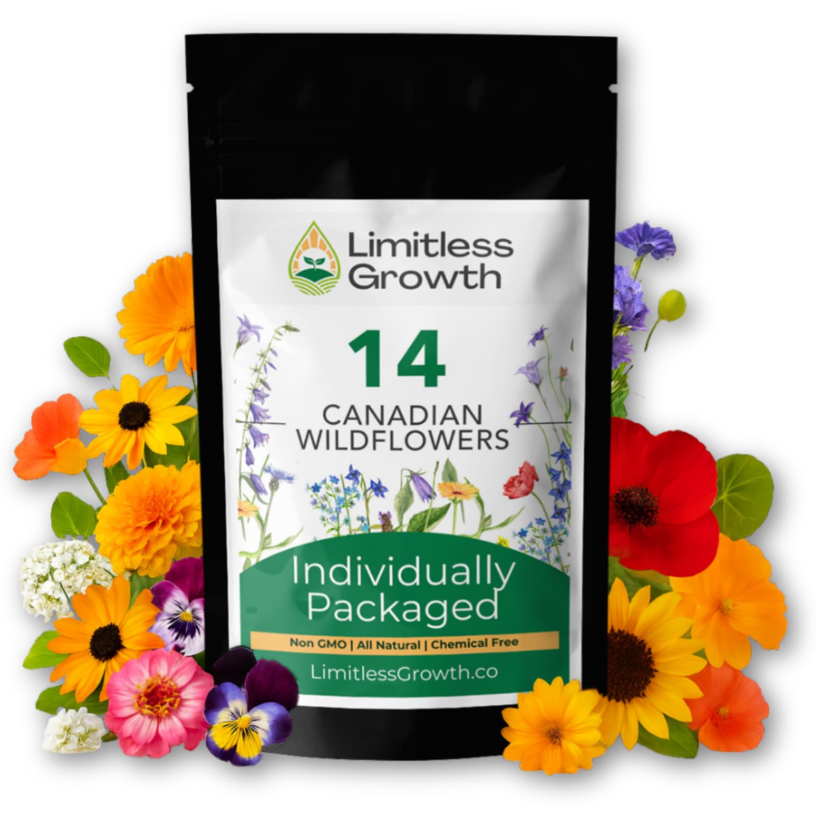 Canadian Wildflower Seeds | 14 Varieties | 4,500+ Seeds | Individually Packed Va