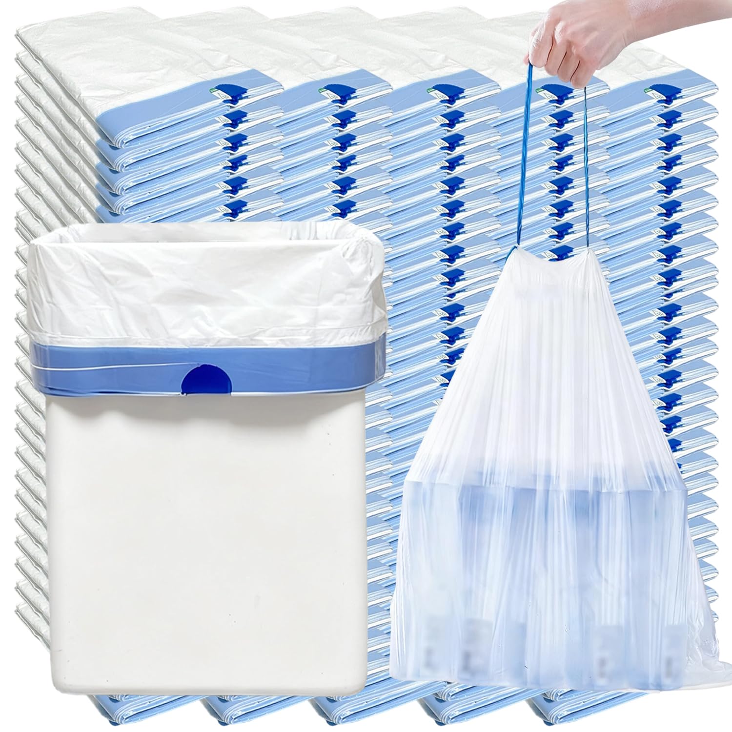 3 Rolls Ultra Thick Large Capacity Heavy Duty Drawstring Waste Bags Made of High