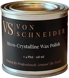 Von Schneider Micro-Crystalline Wax Polish, 118ml – Multi-Surface Protective Wax for Wood, Metal, Stone &amp; Leather – Polishes, Preserves &amp; Protects - pH Neutral, Easy to Apply, Made in the USA