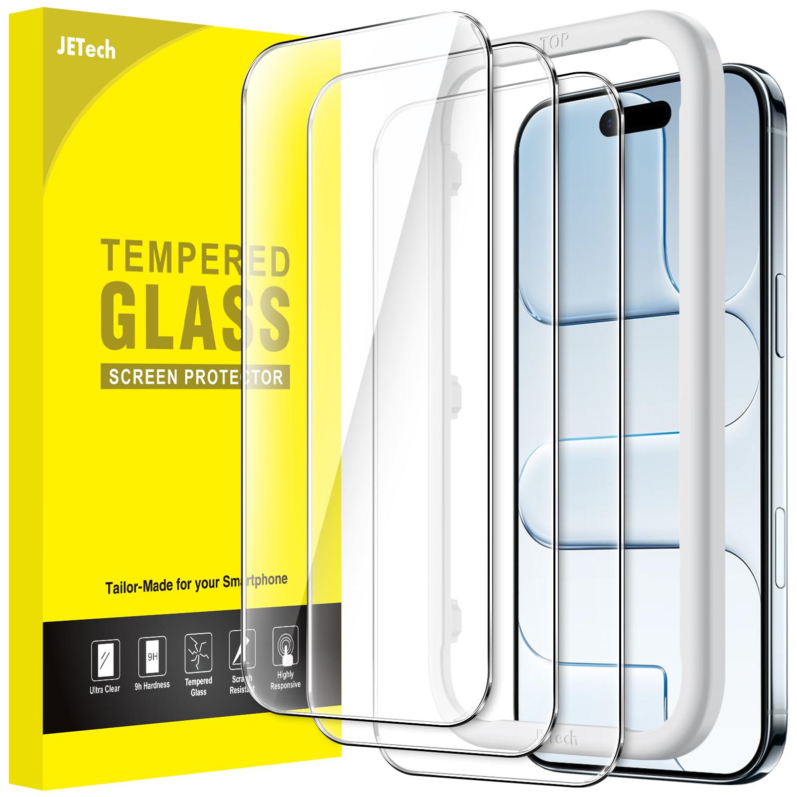JETech Tempered Glass for iPhone Air, Pack of 3