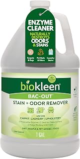 Biokleen Bac Out Enzyme Cleaner, Stain & Pet Odor Eliminator, Lime Scent | Pet Stain Remover for Carpet, Enzymatic Cleaner for Dog Urine, Cat Urine Enzyme Cleaner Destroyer, Eco-Friendly, Non-Toxic