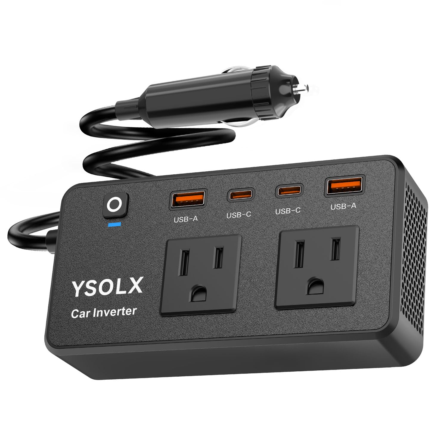 300W Portable ​Charger Car Power Inverters for Vehicle | 24W USB A/C,Dual 12V-11