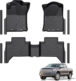 LUMWAY Floor Mats for Toyota Tacoma 2005-2015 Double Cab | All Weather Odorless Floor Liners &amp; Door Sill Guards, Custom Fit Precise Coverage, Waterproof TPE Material, Easy to Clean