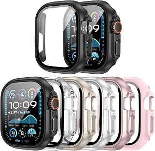 JERXUN 6 Pack Case with Screen Protector for Apple Watch Ultra 4/3/2/1 49mm