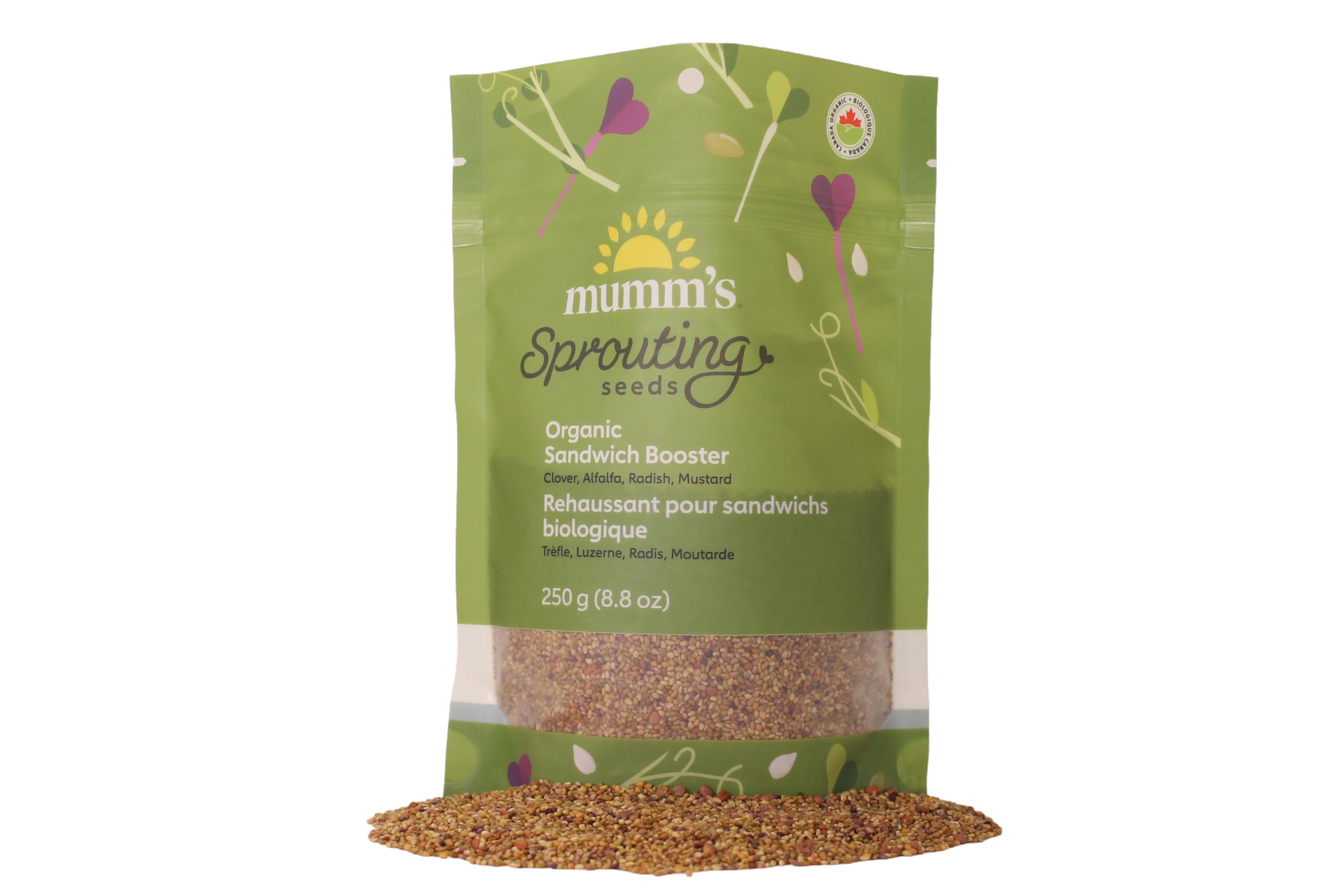 Sandwich Booster Sprouting Seeds, Mumm's | Large Size: 250 Grams | Certified Org