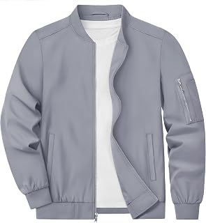 KEFITEVD Mens Lightweight Jacket Casual Bomber Jackets Military Windbreaker with Multi Pockets