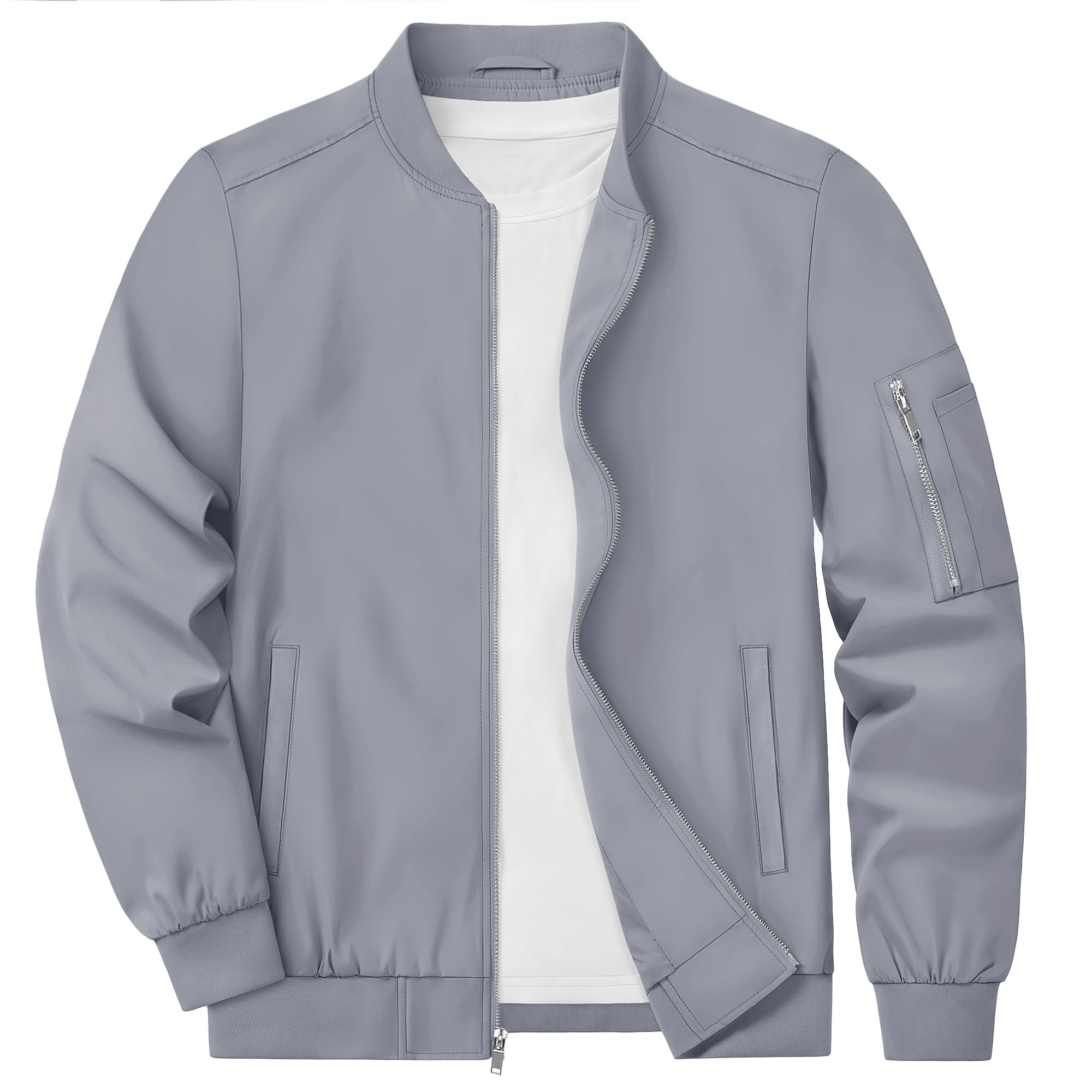 KEFITEVD Mens Lightweight Jacket Casual Bomber Jackets Military Windbreaker with