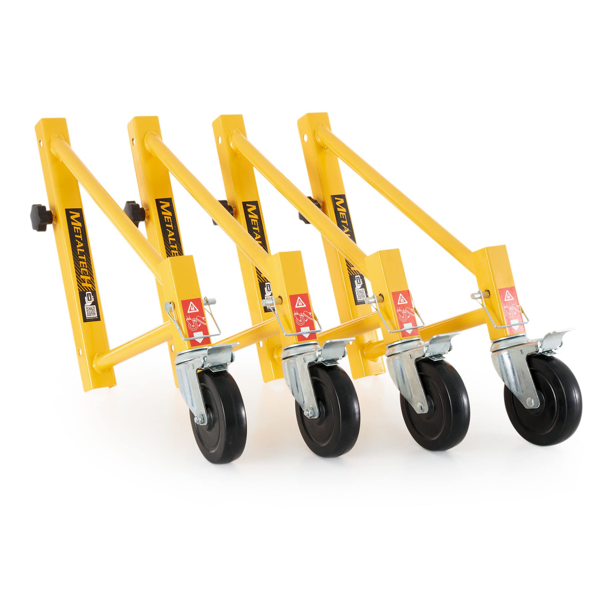 MetalTech 4 Pack Scaffold Outriggers, Baker Style Scaffolding Accessory Wheels, 