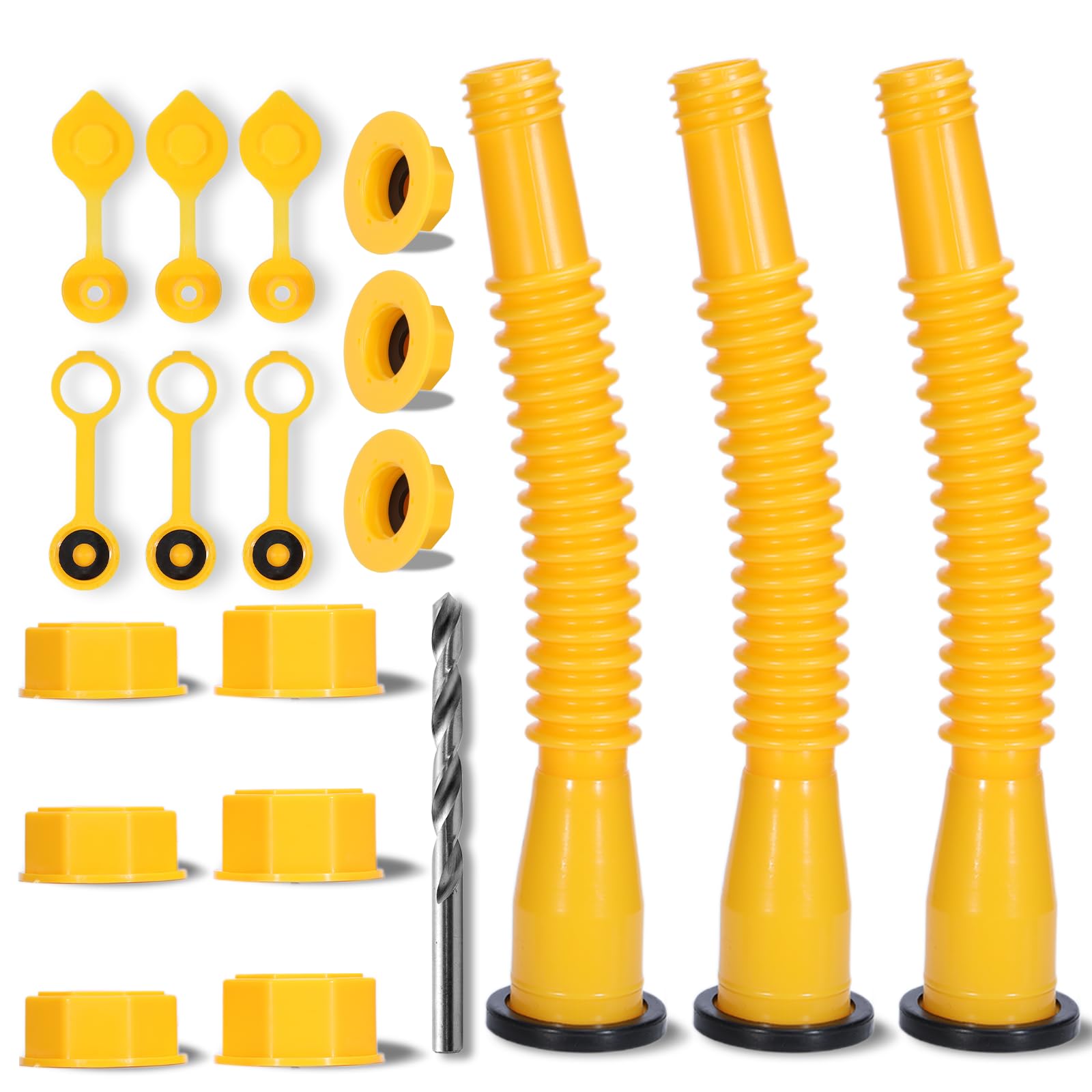 3-Pack Upgraded Gas Can Spout Replacement, Gas Can Nozzle Leak-Proof Kit | 8.1" 
