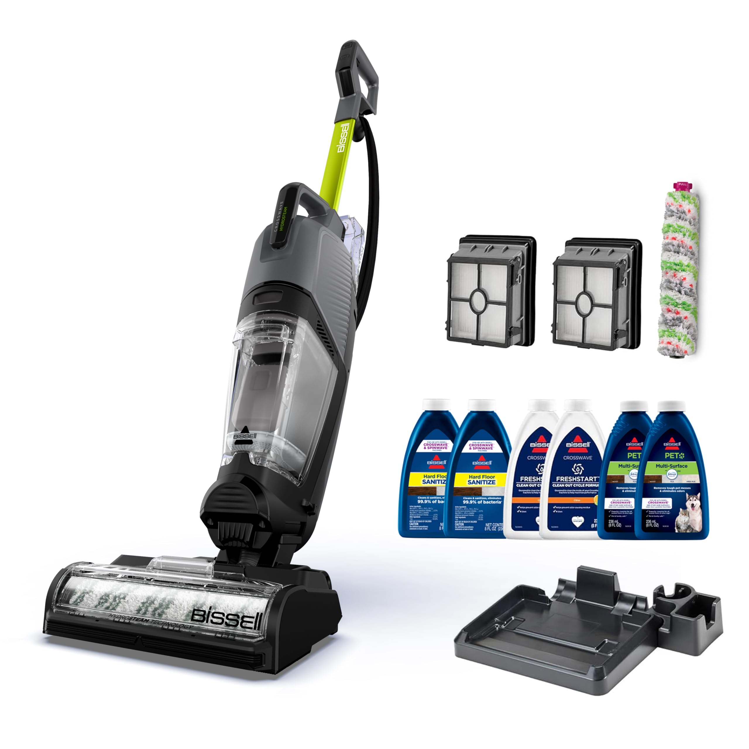 Bissell CrossWave HydroSteam Deluxe 3-in-1 Steam Mop, 3515G | Deluxe steam funct