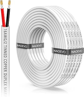 NAOEVO 16 Gauge Marine Wire Duplex, 16 AWG Wire, 16/2 Marine Cable, 30FT