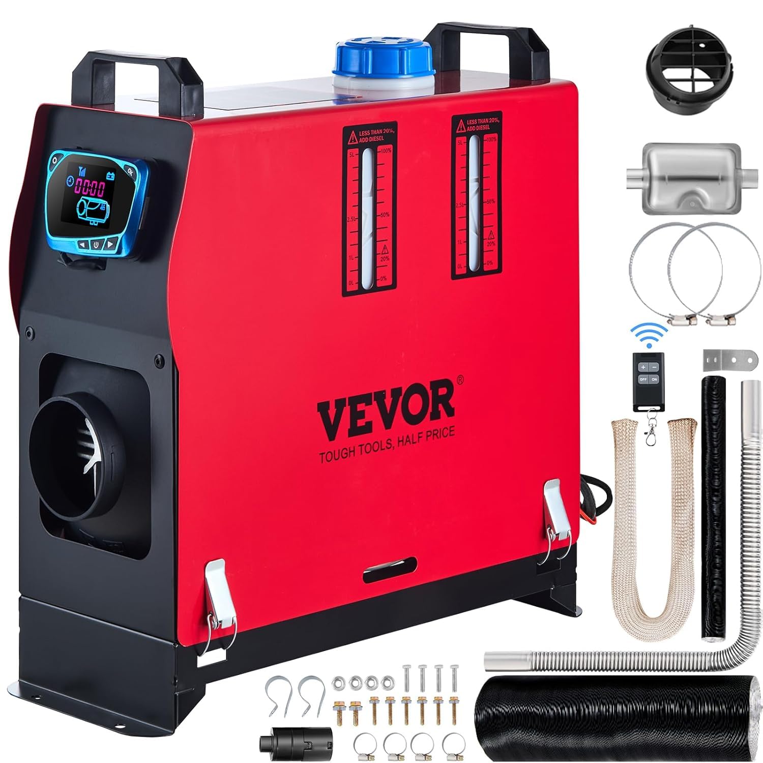 VEVOR Diesel Air Heater, 8 kW DC12-24V, Fast Heating Diesel Parking Heater with 