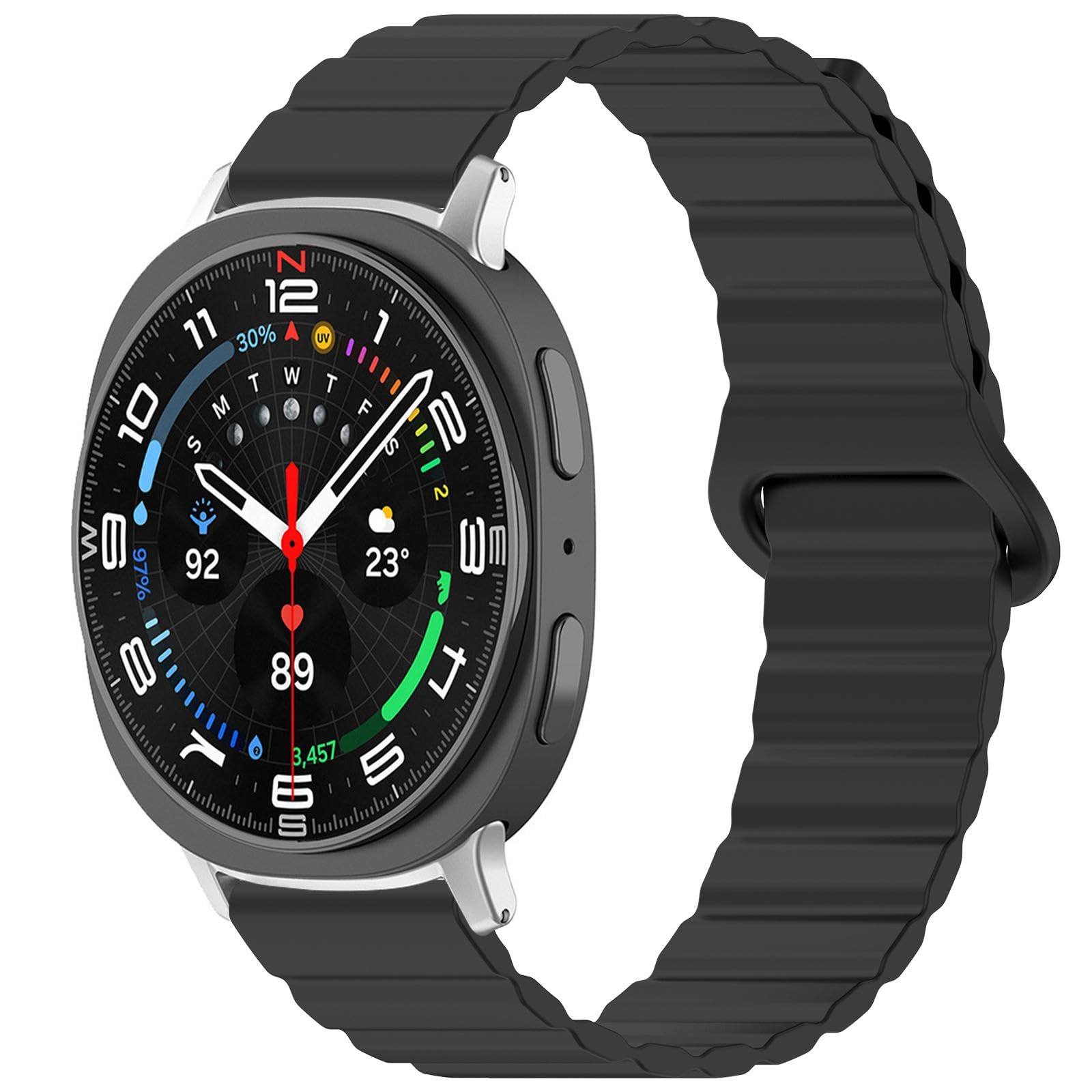 Silicone Strap for Samsung Galaxy Watch 7/6/5/FE xDfind Magnetic Loop Shiny