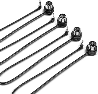 CME TRS MIDI Cable 4-Pack - TRS Type A (3.5mm - 1/8”) to 5-pin DIN, 1FT / 30CM, Low-profile - Right Angle Ultra-Thin Plugs for Compact Spaces - Ideal for Synths & Pedalboards