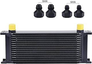 EVIL ENERGY 16 Row Oil Cooler, 10AN Stacked Plate Transmission Engine Cooler Universal Aluminium Black