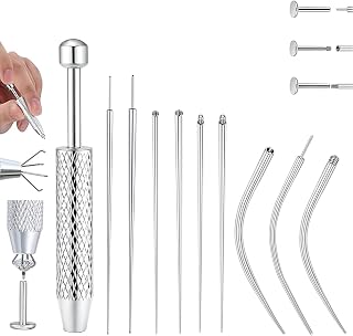 zui zhan 10 Pcs Stainless Piercing Ball Grabber and Piercing Taper Insertion Tool, Piercing Tools to Change Jewellery, 14G 16G 18G Compatible Flat Back Earring Applicator Tool for Ears Nose Lip Navel
