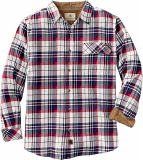 Legendary Whitetails Men's Buck Camp Flannel Long Sleeve Check Shirt with Button Placket and Corduroy Cuff