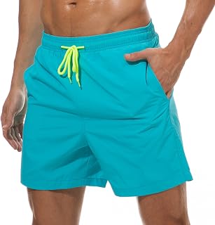 SILKWORLD Men's Swim Trunks Quick Dry Beach Shorts with Pockets