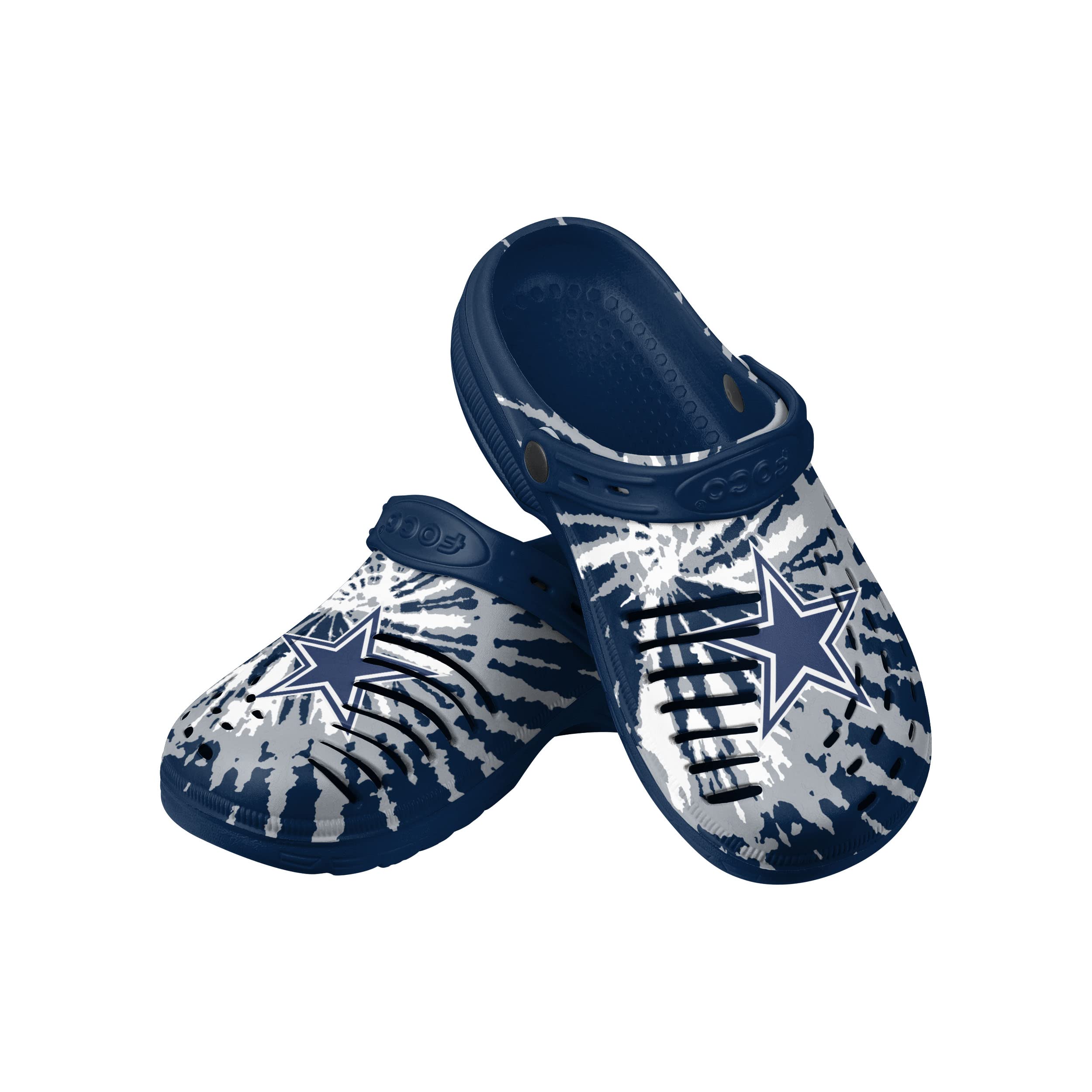 FOCO Mens NFL Team Logo Tie-dye Garden Water Sandals Shoes Slipper Clogs with St