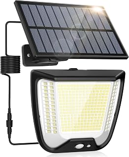 Outdoor Solar Powered Security Lights - 288 LED Solar Outdoor Garden Light | 3 Motion Sensor Mode Outside Solar Panel Floodlight 270° Lighting IP65 Waterproof for Garden Shed Yard Porch