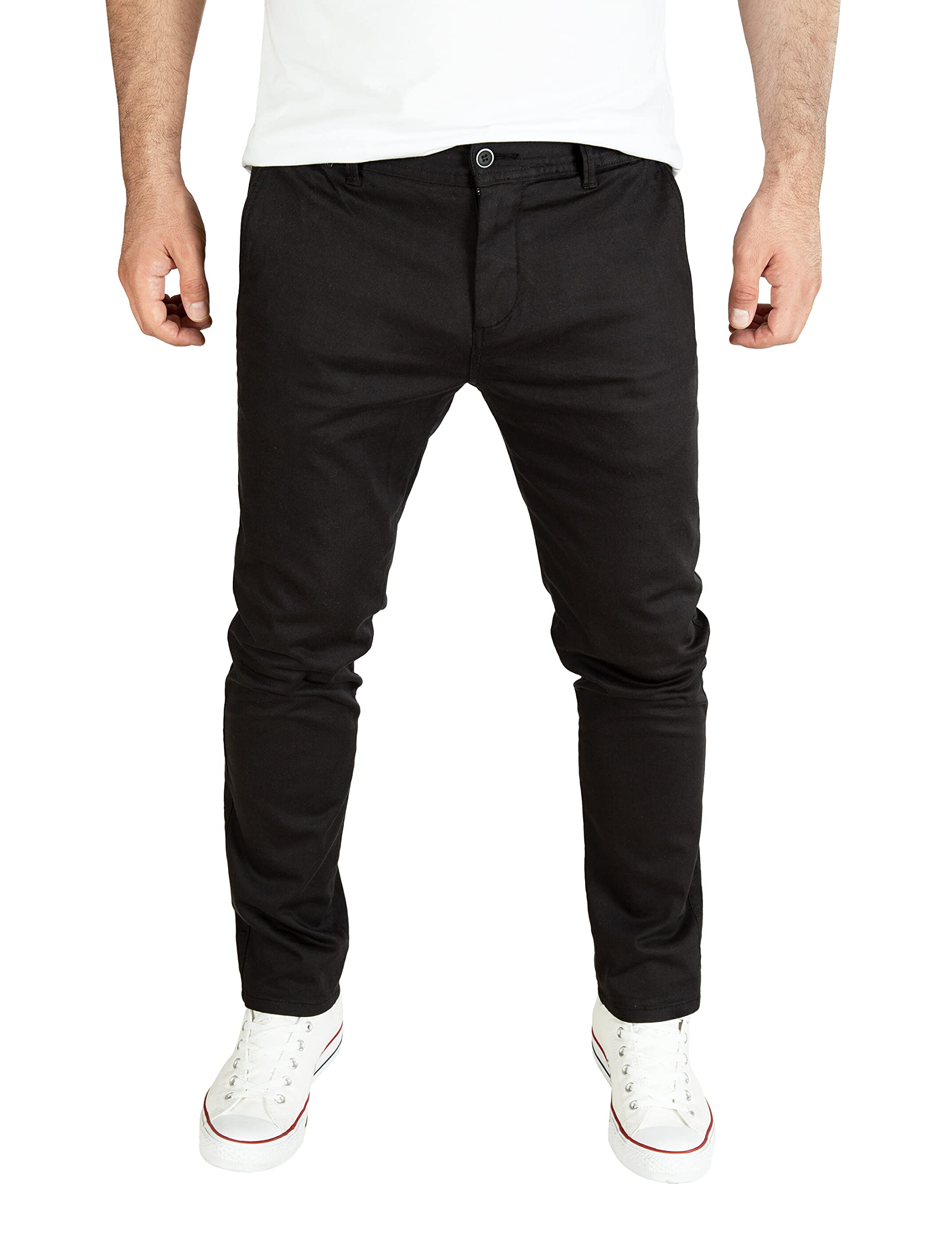 PITTMAN Andrew Men's Cotton Chino Pants with Elastic Waist