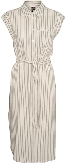 VERO MODA Vmmymilo SL Calf Shirt Dress Wvn Ga Women's Long Dress (Pack of 1)