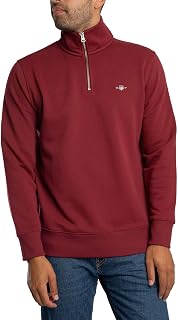 GANT Men's Regular Shield 1/4 Zip Sweatshirt, Bubblegum Pink